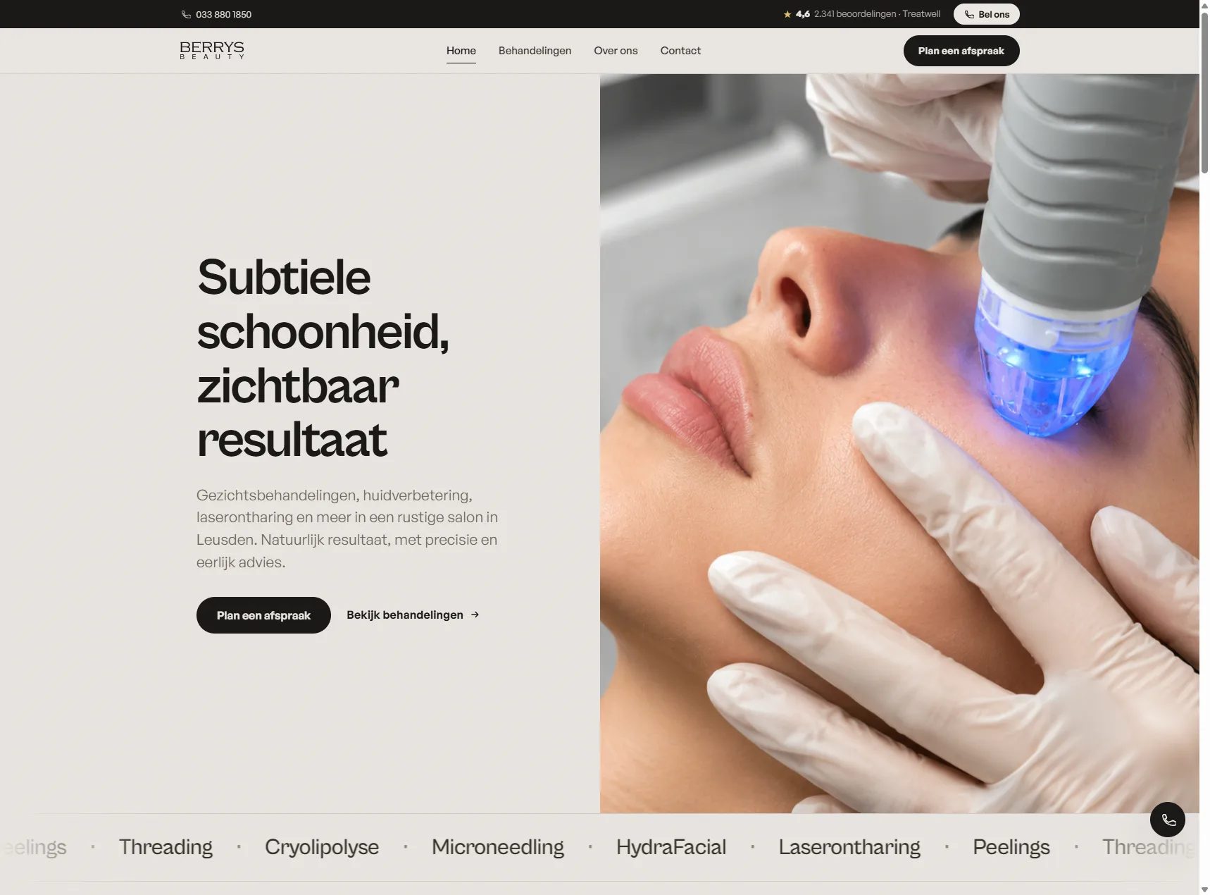 Website voor Berry's Beauty